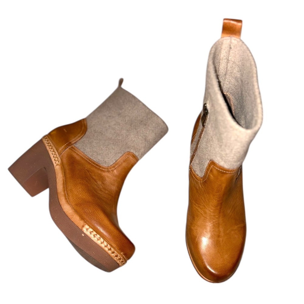 Sundance Antelope Sato‎ Booties sz 7 Gorgeous!! Color  Cognac/Beige - Picture 4 of 9